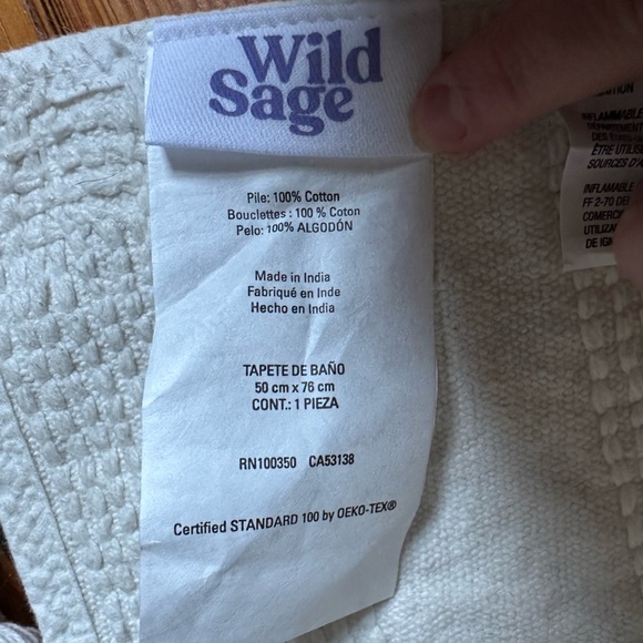 Wild Sage Semi Circle Cotton Crochet Bathmat - Picture 3 of 4